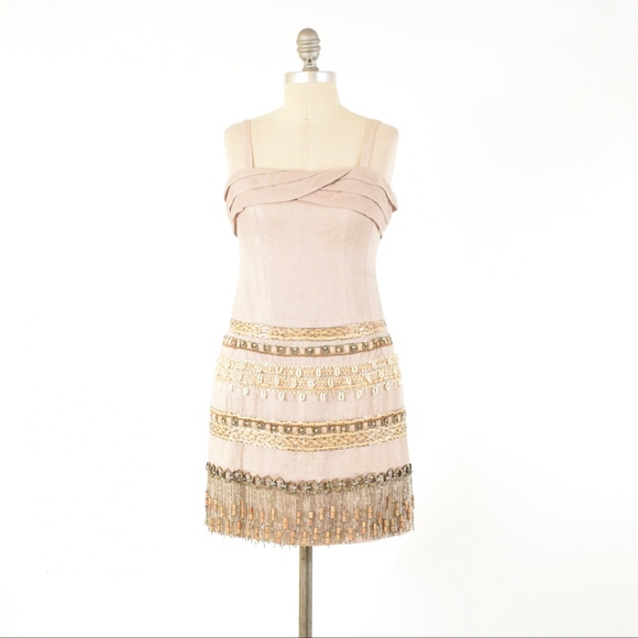 Nanette Lepore Dresses & Skirts - Nanette Lepore Beaded Linen Sheath Dress